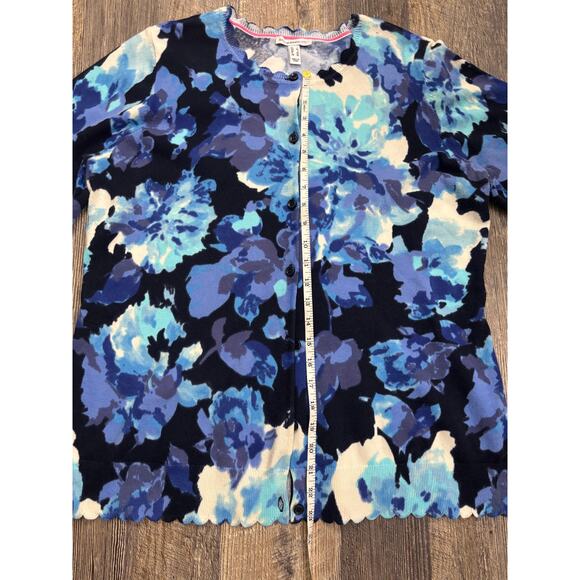 Isaac Mizrahi Live Floral Print Cardigan Size Large - Picture 2 of 6